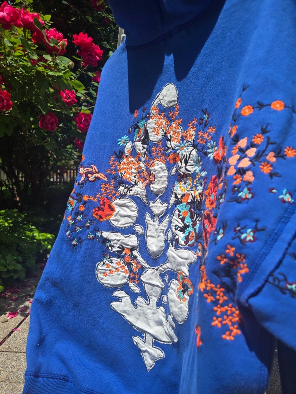 Sold out Free people at my best embroidered hoodie in stellar blueXS - Picture 13 of 17
